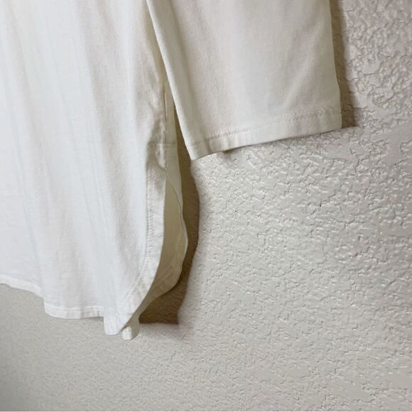 J. Jill Luxe Supima 3/4 Sleeves Ivory Stretch Tunic Pull Over Top - Picture 5 of 13